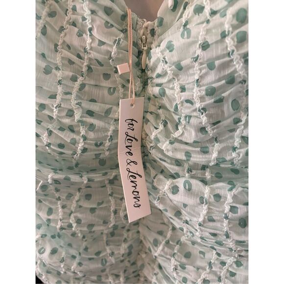 NWT For Love & Lemons Drea Mini Dress In Green Size XS - Picture 7 of 8